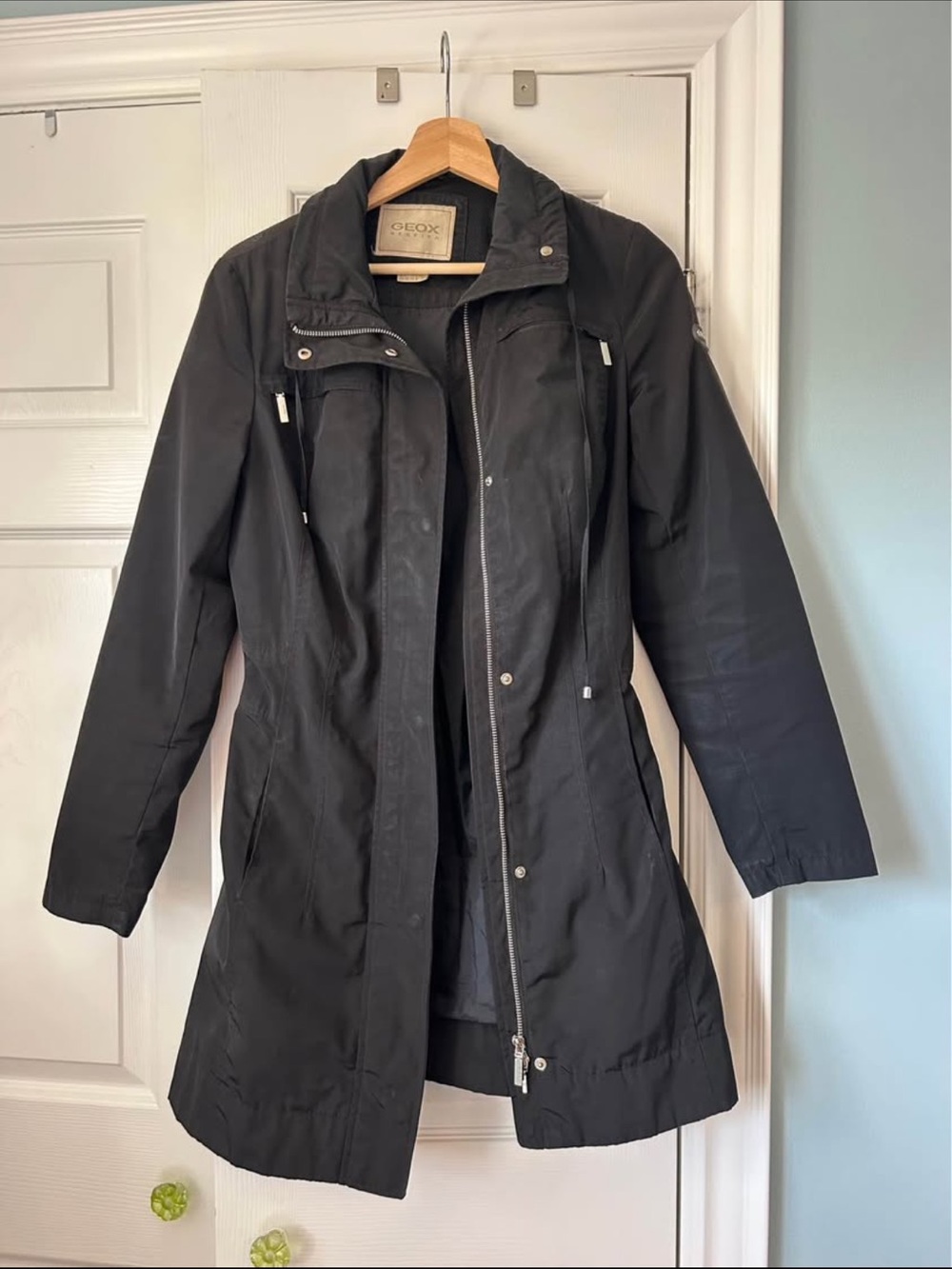 Geox Black Trench Coat